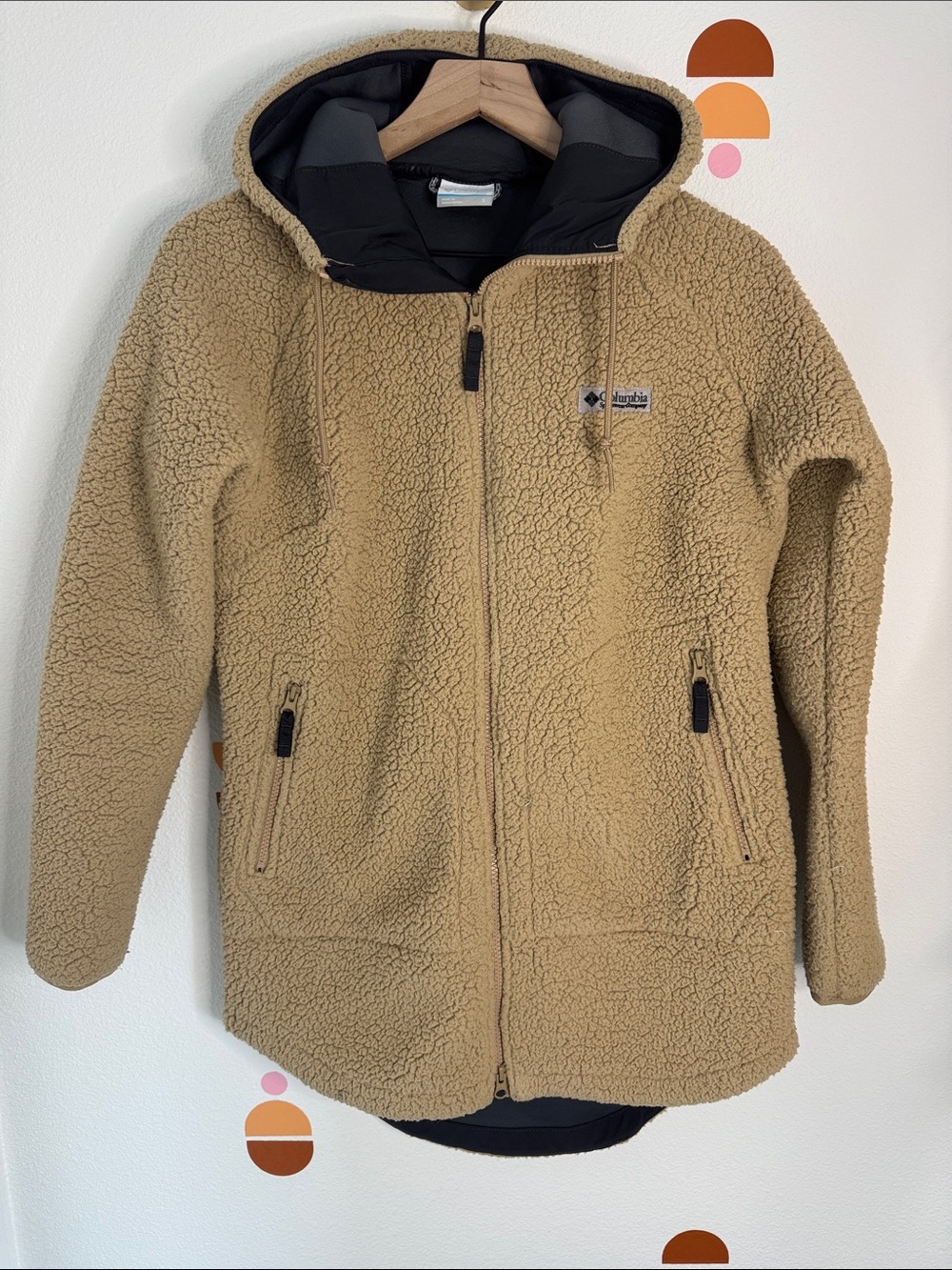 Columbia Tan Sherpa Hooded Puffer Jacket N0297